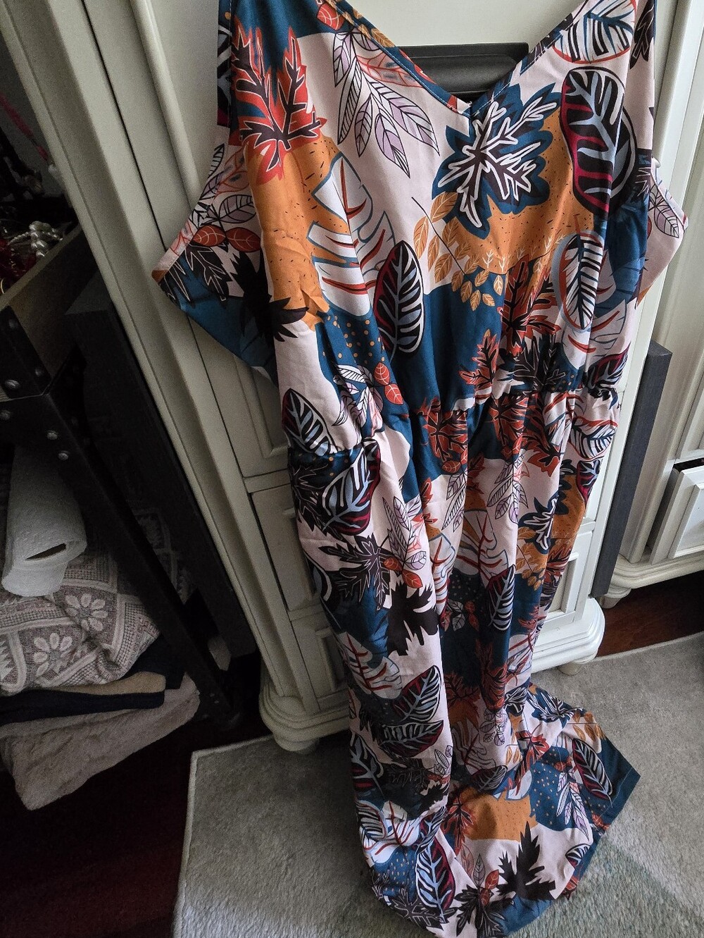 Tropical Floral Jumpsuit in Teal, Rust & Blush